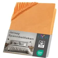 NYVI Jersey Spannbettlaken DreamScience für Matratzen bis 22 cm Höhe - Weich & Anschmiegsam, Rundumgummizug, Bügelfrei 90x200 - 100x200 cm orange
