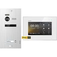 Balter EVO HD Unterputz Silber 1x7" Monitor Weiß Video Türsprechanlage Set 1 Teilnehmer
