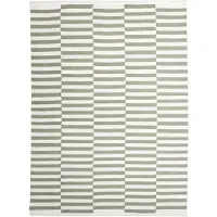 FRAAI Baumwollteppich - Dazzle Blocks Grün Weiß 80x150 cm