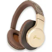 GUESS Bluetooth 5.3 Wireless Headset Kopfhörer On Ear 4G Script Metal Braun