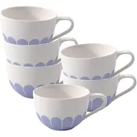 Villeroy & Boch Tasse "Cappuccinotassen Fleur Couleur 300 ml 6er Set", blau (bleu), B:11cm H:7cm Ø:11cm, Porzellan, Trinkgefäße, Tasse, Spülmaschinenfest, Mikrowellensicher