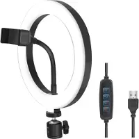 Logilink Smartphone-Ringlicht: Flexibel, Einstellbare Farbtemperatur, Ø 20 cm