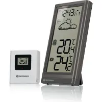 Bresser Wetterstation mit Außensensor, Innen- & Außentemperatur, Wettertrend, Frostwarnung, Funkuhr, großes Display