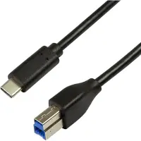 Logilink USB 3.2 Kabel USB-C - USB-B Stecker 2,0 m schwarz