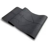 Fitpaddy TPE-Yogamatte, schwarz, 183 cm x 61 cm, 6 mm dick, rutschfest