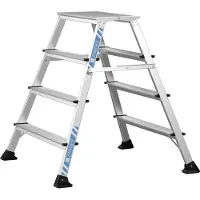 Zarges Trittleiter Arbeitspodest XLstep P breit beidseitig begehbar 2x4 Stufen