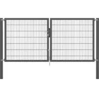 GAH Alberts Zaundoppeltür ALBERTS "Flexo Plus", grau (anthrazit), B:300cm H:140cm, Stahl, Tore, Zaundoppeltür, anthrazit, verschiedene Abmessungen