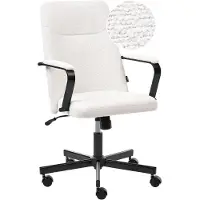 Beliani Bürostuhl Weiß Bouclé Gepolstert Drehbar Höhenverstellbar mit Armlehnen Klassisches Modernes Design Homeoffice Drehstuhl Schreibtischstuhl