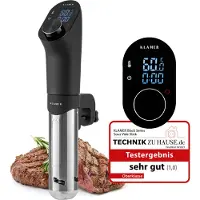 KLAMER Sous Vide Stick, Sous-Vide-Tauchzirkulator, Schwarz, 20 °C, 95 °C, Drehregler, 99 h