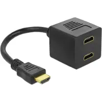 DeLOCK Adapter HDMI male to 2x HDMI female, HDMI M, 2 x HDMI F, männlich/weiblich