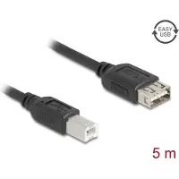 DeLOCK - USB-Kabel - USB Typ B (M) zu USB (W) umkehrbar - USB 2.0 - 5 m - einfache USB - Schwarz