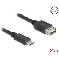 DeLOCK USB 2.0 Kabel Type-C Stecker zu EASY Typ-A Buchse 2 m