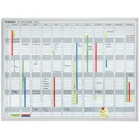 Franken Jahreskalender JetKalender JK1203, magnethaftend, Ablageschale, Großformat, B 1200 x H 900 mm, Stahl & Aluminium, weiß