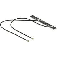 DeLOCK WLAN Twin Antenna 2 x MHF IV 802.11 ac/a/h/b/g/n 5 dBi 150 mm PCB internal self adhesive - Antenne