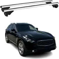 Omtec Dachträger Grundtäger für Infiniti FX35 2003-2018 75kg Aluminium Silber 2 tlg