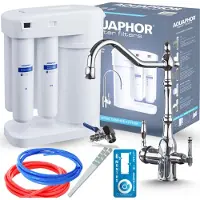 ARI Wasserfilter Set Morion mit 3-Wege Küchenarmatur Retro 2, Umkehrosmose, Chrom, Wasserfilter-Anschluss