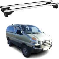 Omtec Dachträger Grundtäger für Hyundai H1 Starex 1999-2007 75kg Alu Silber 2 tlg