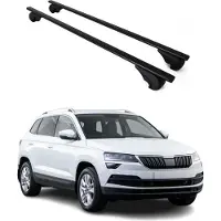 Omac Dachträger Grundtäger für Skoda Karoq 2017-2025 75kg Metall Schwarz 2 tlg