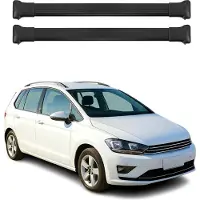 Omac Dachträger Grundtäger für VW Golf Sportsvan 2014-2020 75kg Alu Schwarz 2 tlg