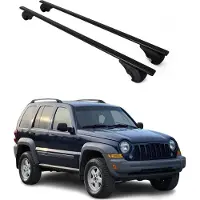 Omac Dachträger Grundtäger für Jeep Liberty 2002-2007 75kg Metall Schwarz 2 tlg