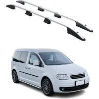 Omtec Dachreling Dachgepäckträger für VW Caddy 2003-15 L2 Langer Alu ABE Silber 2x