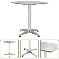 The Living Store Gartentisch Silbern 60x60x70 cm Aluminium
