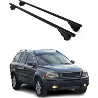 Omac Dachträger Grundtäger für Volvo XC90 mk1 2002-2014 75kg Metall Schwarz 2 tlg