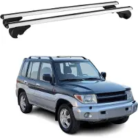 Omtec Dachträger Grundtäger für Mitsubishi Pajero Sport 1997-2008 75kg Alu Silber 2x