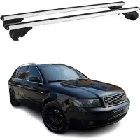 Omtec Dachträger Grundtäger für Audi A4 B6 Avant 2001-2004 75kg Aluminium Silber 2 tlg