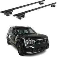 Aurilis Dachträger Grundtäger für Kia EV9 2023-2025 90kg Aluminium Schwarz 2 tlg ABE