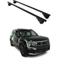 Omtec Dachträger Grundtäger für Kia EV9 GT-LINE 2023-2025 75kg Metall Schwarz 2 tlg