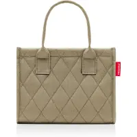 Reisenthel Einkaufsshopper "daily shopper XS", beige (rhombus olive), B:27cm H:21cm T:14cm, Polyester, Einkaufskörbe, Einkaufsshopper, Metalldruckknopf-Verschluss, längenverstellbare Schulterriemen