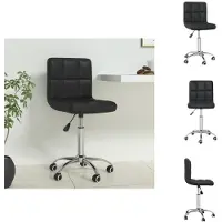 vidaXL Bürostuhl Drehbar Schwarz Kunstleder - Bürostühle