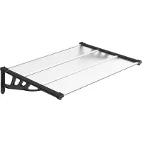 vidaXL Türvordach Schwarz und Transparent 122x90 cm Polycarbonat