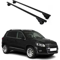 Omtec Dachträger Grundtäger für VW Tiguan mk1 2007-2016 75kg Metall Schwarz 2 tlg