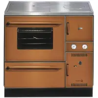 Wamsler wasserf. Küchenofen | K 148 | 23 kW | Maron | Rauchrohr links
