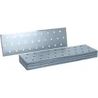 Helpmate – 12 Stück Lochplatten 60x200 mm – Flachverbinder galvanisch verzinkt & blau passiviert – Holzverbinder mit hervorragendem Korrosionsschutz, stabil & langlebig – einfache Montage