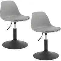 Woltu 2 x Barhocker höhenverstellbar, PP+PU, Grau