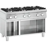 Bartscher Gasherd Serie 700, Modell 70060, Standgerät, 6 Kochstellen, 1200x700 mm