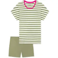 Schiesser Shorty "Casual Essentials" 2 mit unifarbenem Shirt und gestreifter Hose