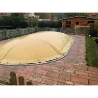 Paradies Pool Aufblasbare Pool Abdeckplane für Pool oval 5,00 x 9,00m sand Air Cover Luftkissen