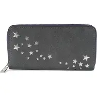 StyleBREAKER Damen Portemonnaie mit Metallic Sternen | große Geldbörse mit Reißverschluss, Kartenfächern & Handyfach, Kunstleder 19 x 10 cm