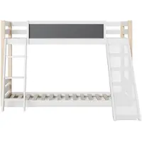 XTEILC Kinderbett mit Rutsche & Treppe Etagenbett Jugendbett Kinder-Familienbett für 90×200 & 90×190 cm Matratzen Weiß