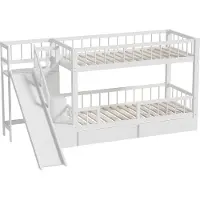 Autolock Kinder-Etagenbett, Doppelbett, multifunktionales Kinderbett ,mit Rutsche und Treppen, mit 2 Schubladen,mit magnetischer Tür,ohne Matratze, massivholz