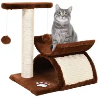 Northio Katzenkratzbaum Spiel- & Kratzbaum Mit Spielball, Braun, L40Xb30Xh43 Cm