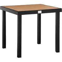 Northio Gartentisch Für 4 Personen Esstisch Aluminiumtisch Gartenmöbel Loungemöbel Pflegeleicht Kunststoff Natur+Schwarz 80 X 80 X 74 Cm