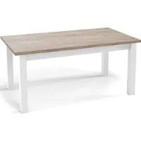 WFL GROUP Moderner Rechteckiger Ausziehbarer Esstisch - Platzsparend - Weiße Holzbeine - 120 bis 160 cm - Hergestellt in EU - 120 x 67 cm - Sonoma Eiche