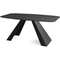 WFL GROUP Esstisch Monte im Modern Stil, Rechteckiger Tisch - Ausziehbar von 180 cm bis 220 cm, Pulverbeschichtete Schwarze Metallbeine - 180 x 90 cm - Schwarz