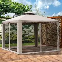 XTEILC Pavillon mit 4 Seitenwänden Wetterfest Partyzelt Festzelt Gartenzelt Gartenpavillon für Camping Garten 3x3m Grau
