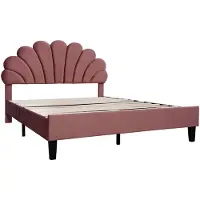 Xdovet Polsterbett Kinderbett(140x200cm,Bohnenrot)Gästebett,Bettgestell mit Kopfteil in Blumenform und Lattenrost,Huasbett in hautfreundlichem Samtstoff